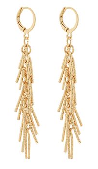 Fringe Huggie Dangle Earrings