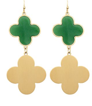 Double Clover Dangle Earrings