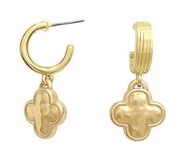 Hammered Clover Dangle