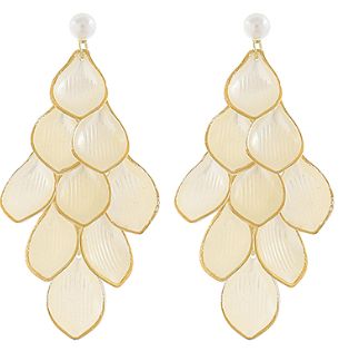 Cascading Pearl Petal Earrings