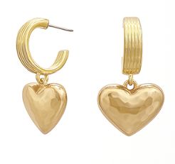 Hammered Heart Dangle Earrings