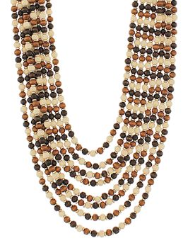 Wood Ball Layered Necklace Set