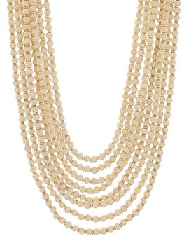 Wood Ball Layered Necklace Set, COLOR: Beige