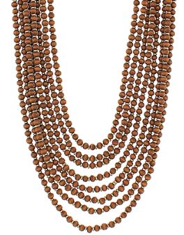 Wood Ball Layered Necklace Set