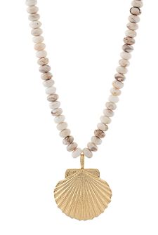 Shell Charm Necklace, COLOR: Natural