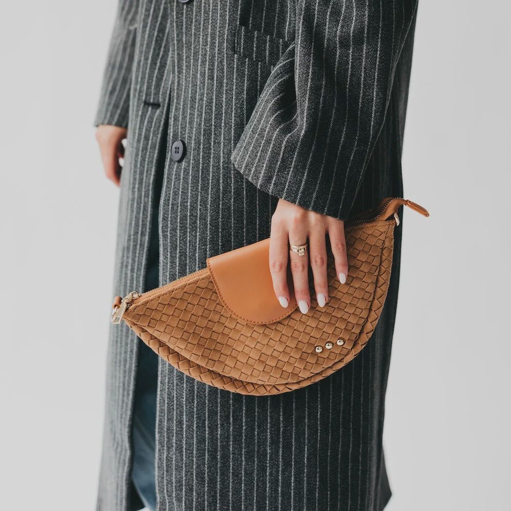 Selena Suede Flap Crossbody, COLOR: Camel
