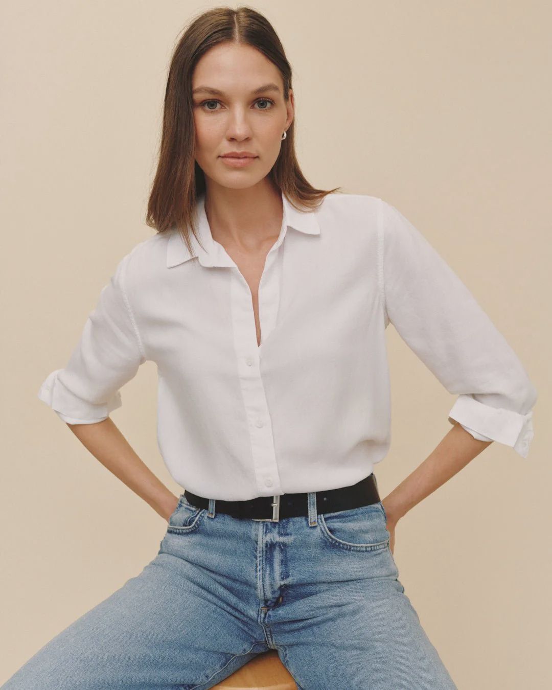 Classic Button Down, COLOR: White, Size: XS