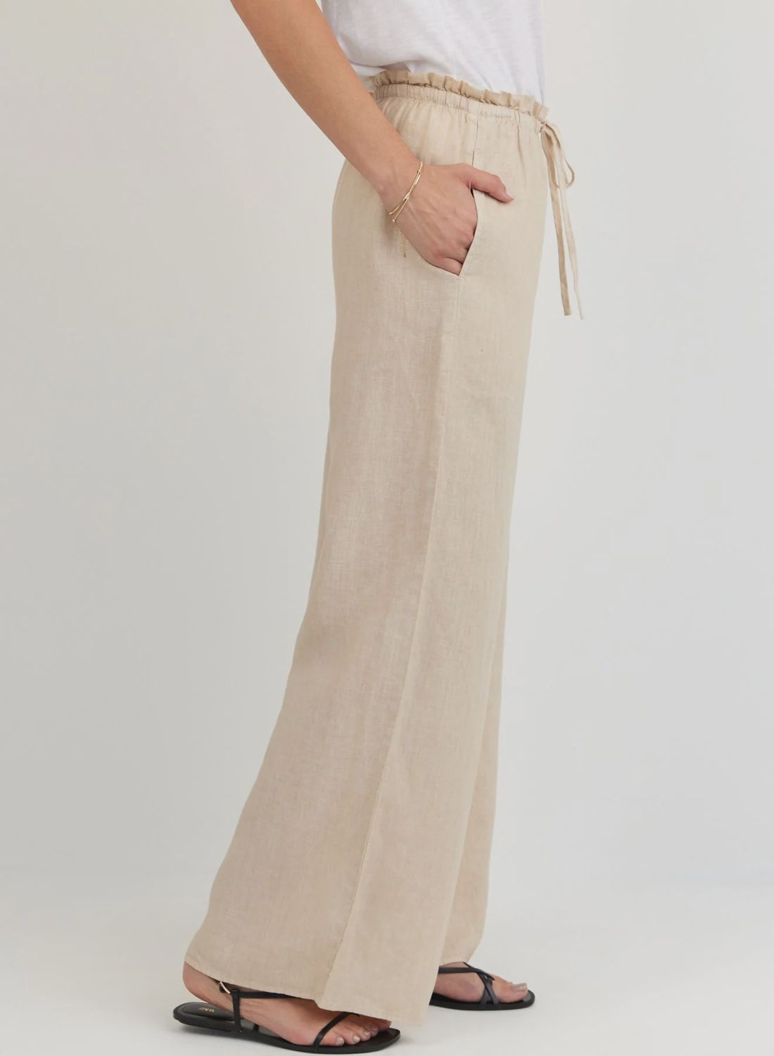 Ruffle Waist Wide Leg