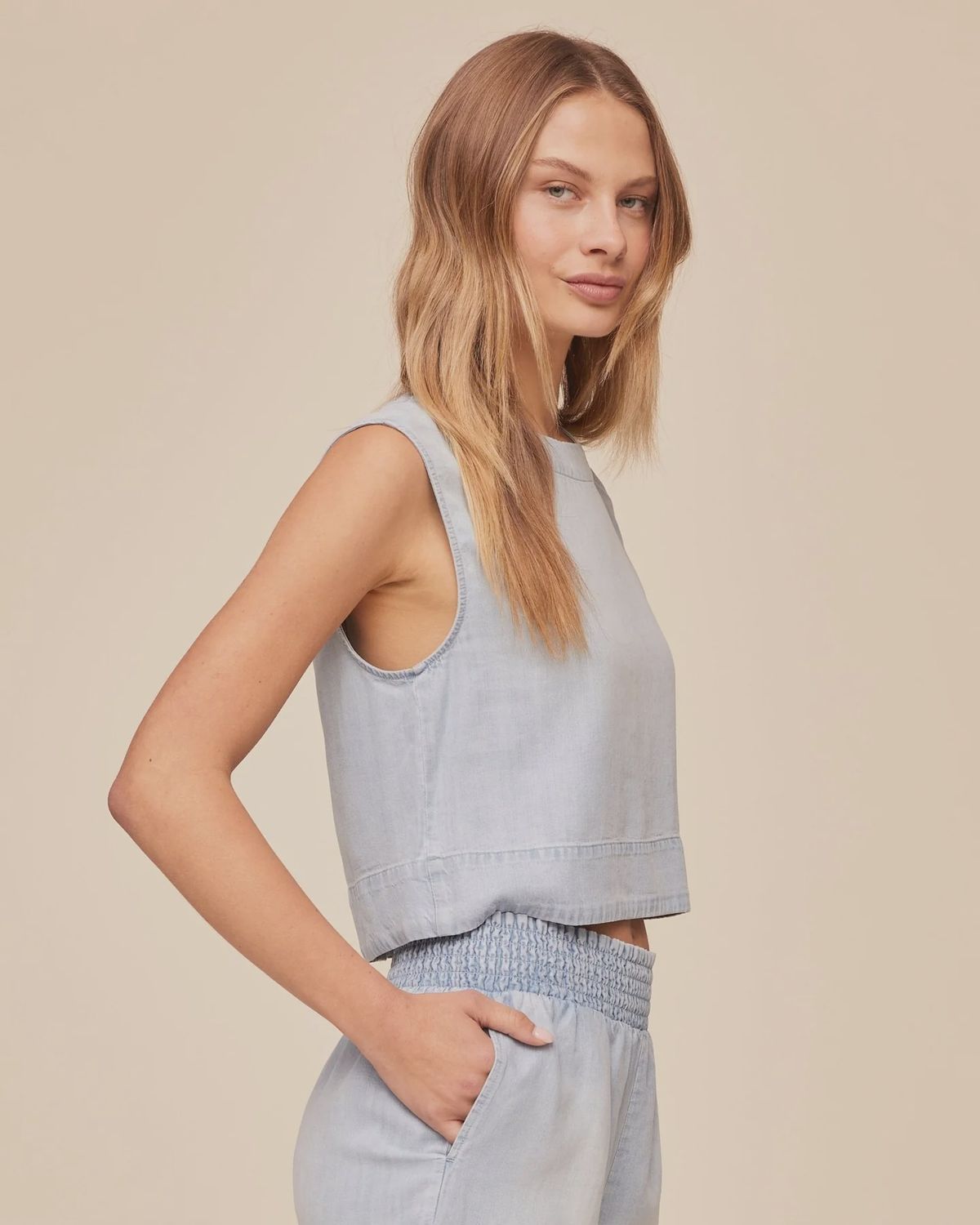 Boxy Button Back Top