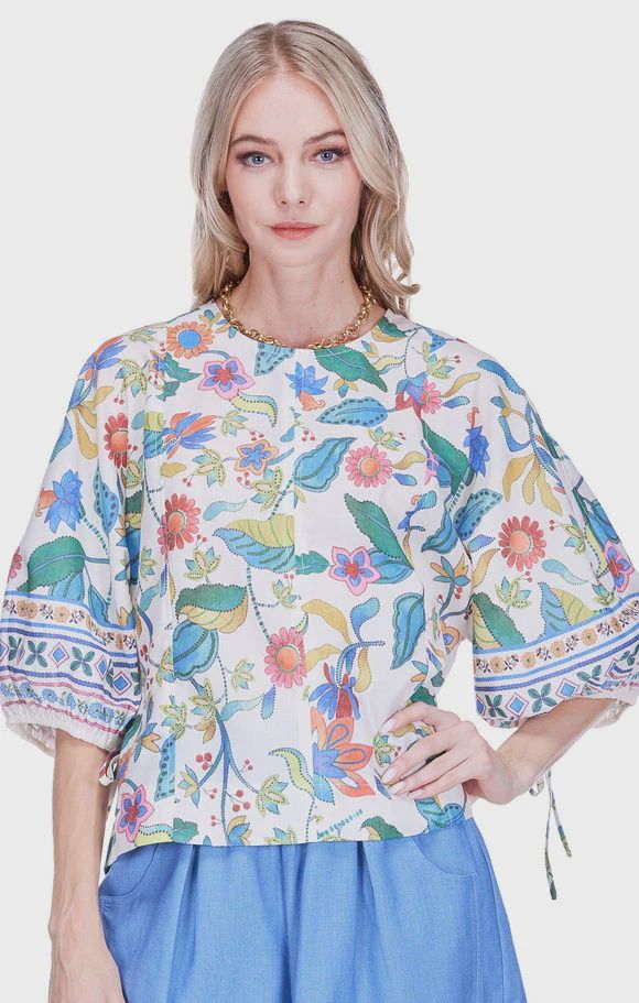 Festive Florals Top, COLOR: Festive Florals, Size: S