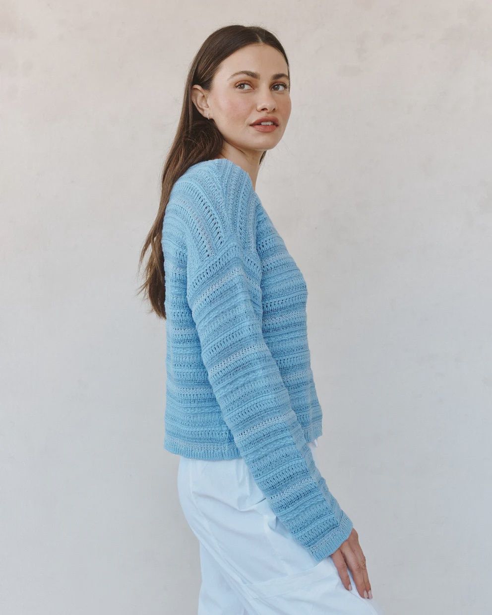 Textured Crew Neck Sweater
