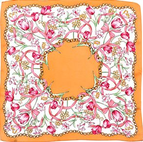 Orange Floral Spring Scarf