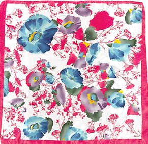 Watercolor Ivory &amp; Pink Floral Scarf