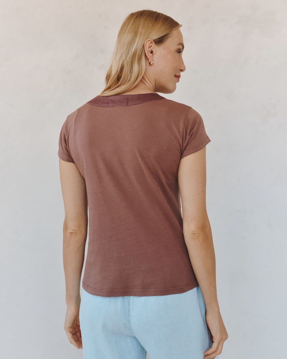 Mixed V Neck Tee
