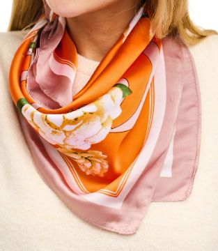 Orange Floral Scarf