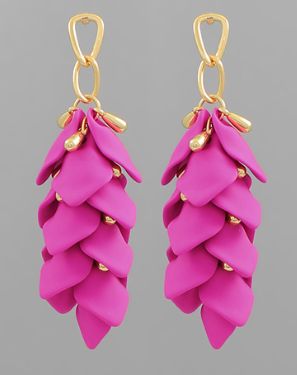 Petal Dangly Earrings, COLOR: Pink