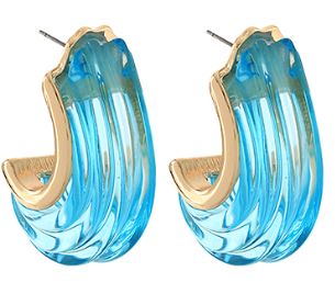Colorful Lucite Hoop, COLOR: Blue