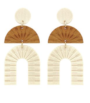 Natural Wood Arched Earrings