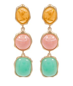 Gemstone Tiered Drop Earrings, COLOR: Pink Multi