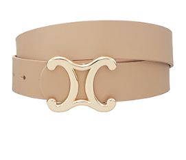 Taupe Luxe Gold Buckle Belt