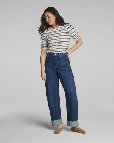 Ribbed Knit Crewneck Tee