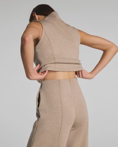 Shawl Collar Half Zip Jumpsuit