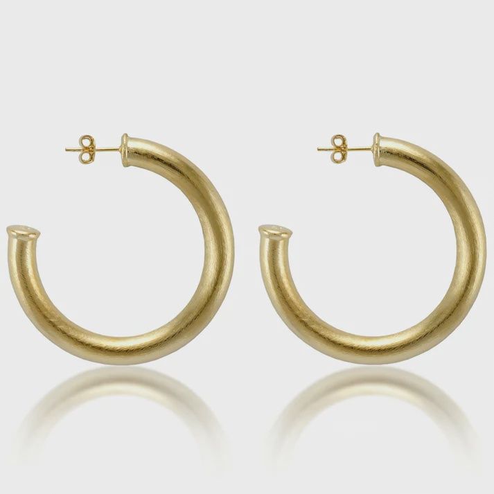 Chantal Hoops- Brushed 18k Gold Plated