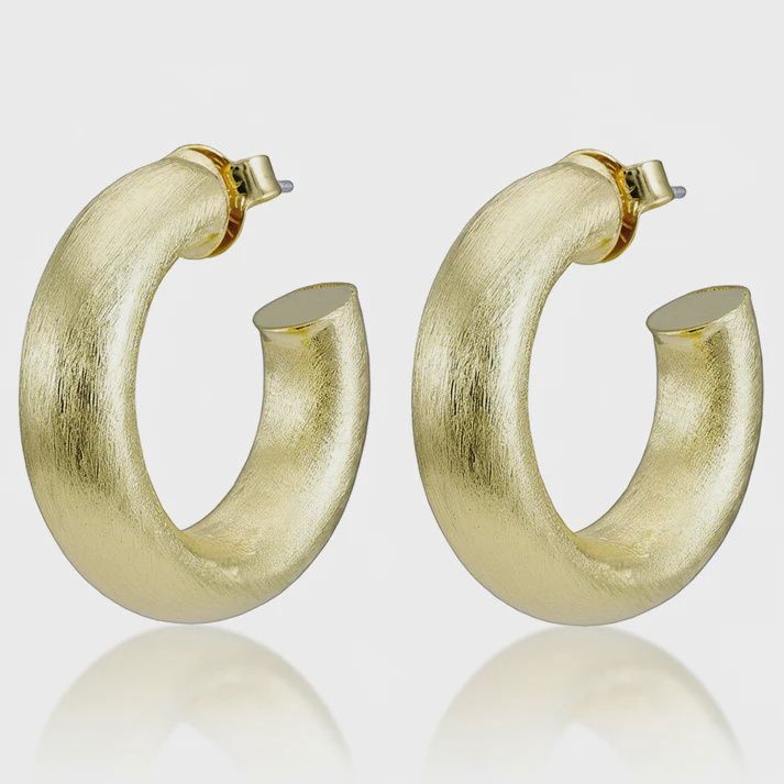 Small Chantal Hoops - Brushed Gold
