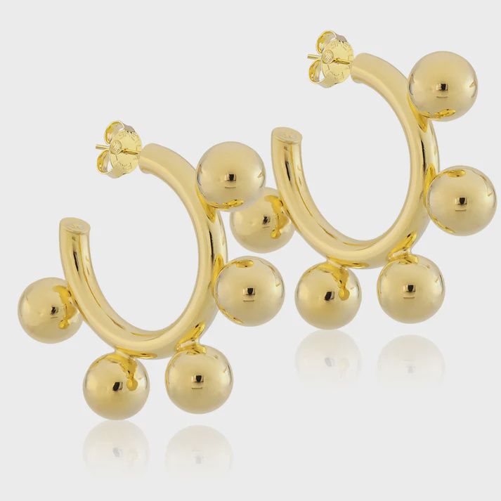 Augusta Hoops- Shiny 18K Gold Plated