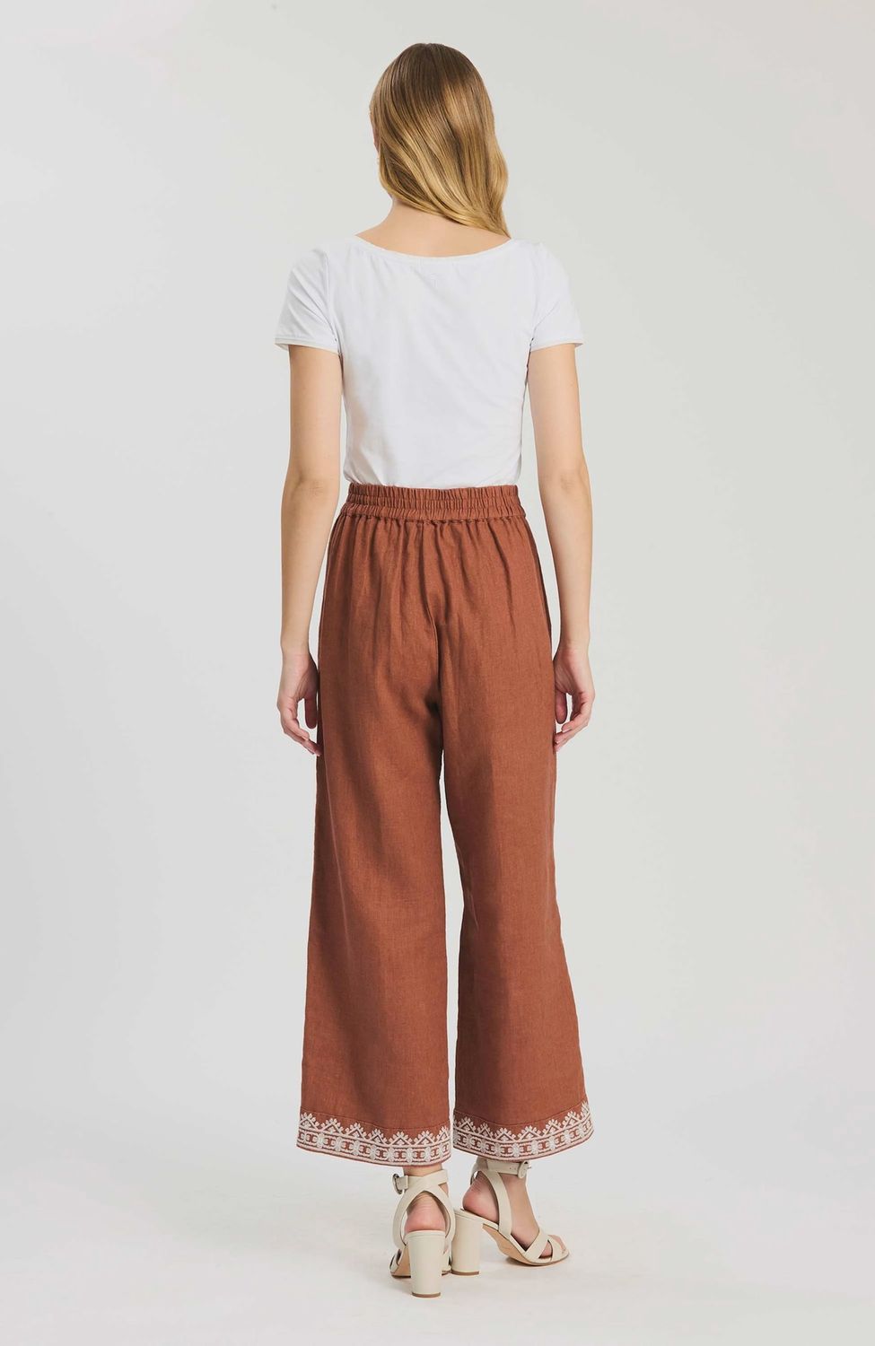 Gianna Embroidered Linen Pant
