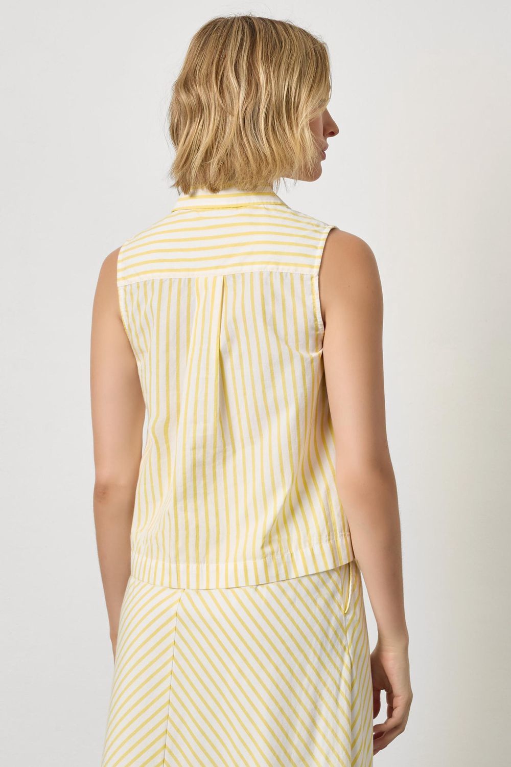 Striped Sleeveless Shirt- Sunflower Stripe