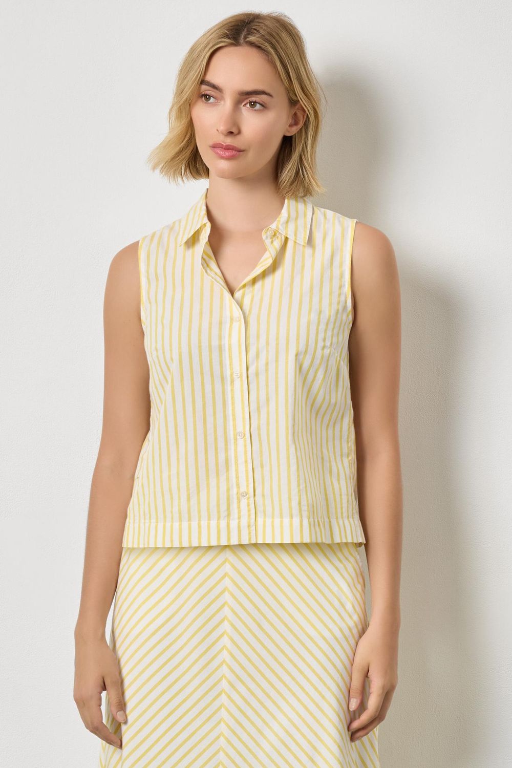 Striped Sleeveless Shirt- Sunflower Stripe, COLOR: Sunflower Stripe, SCENT: XS