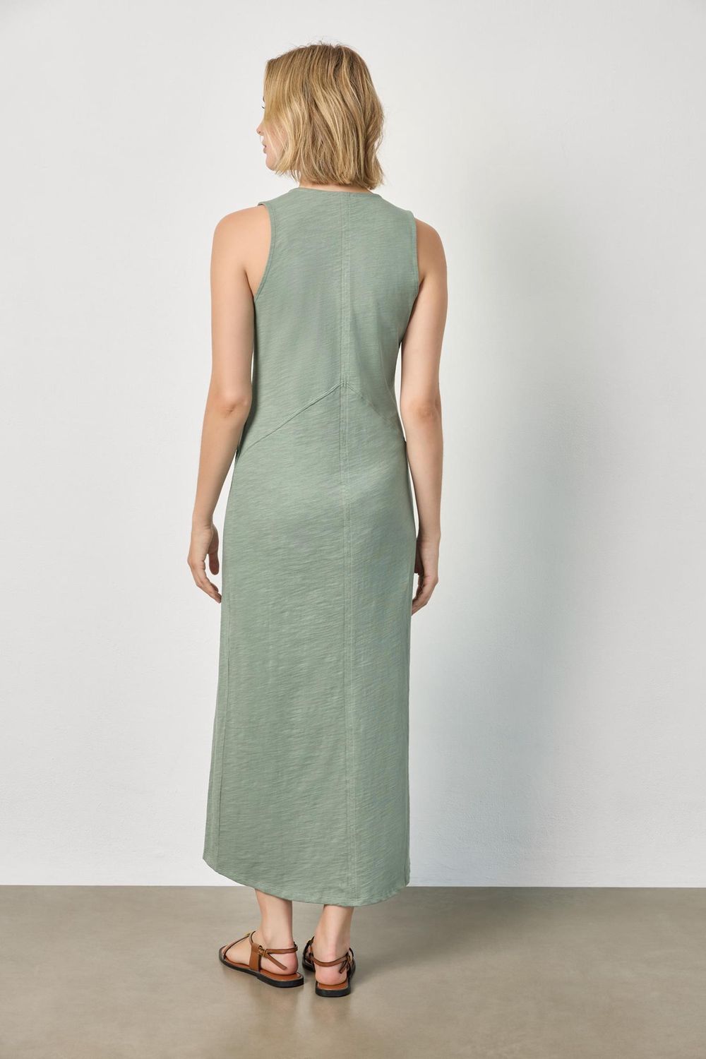 V-Neck Seamed Maxi Dress