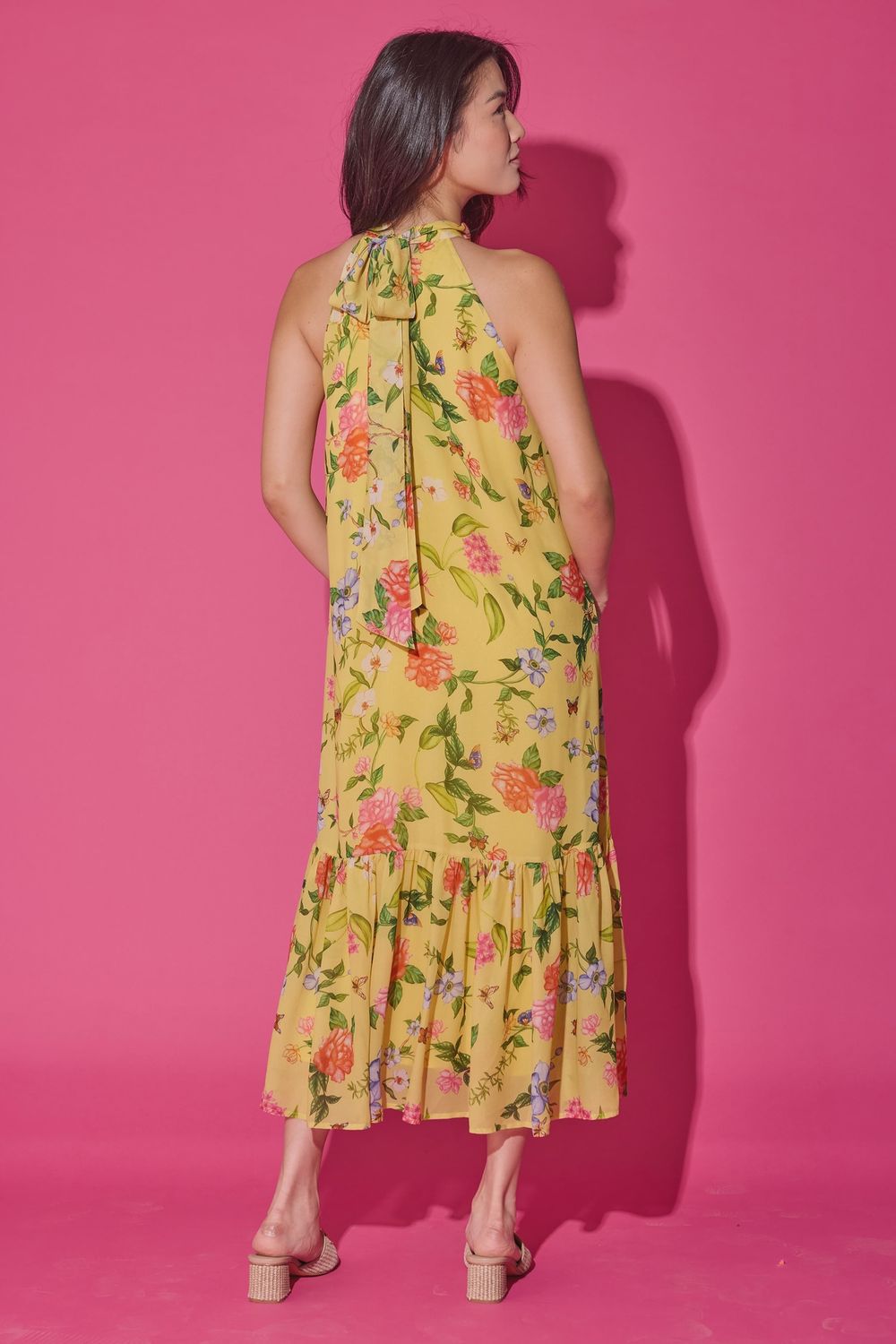Perry Dress - Yellow Floral