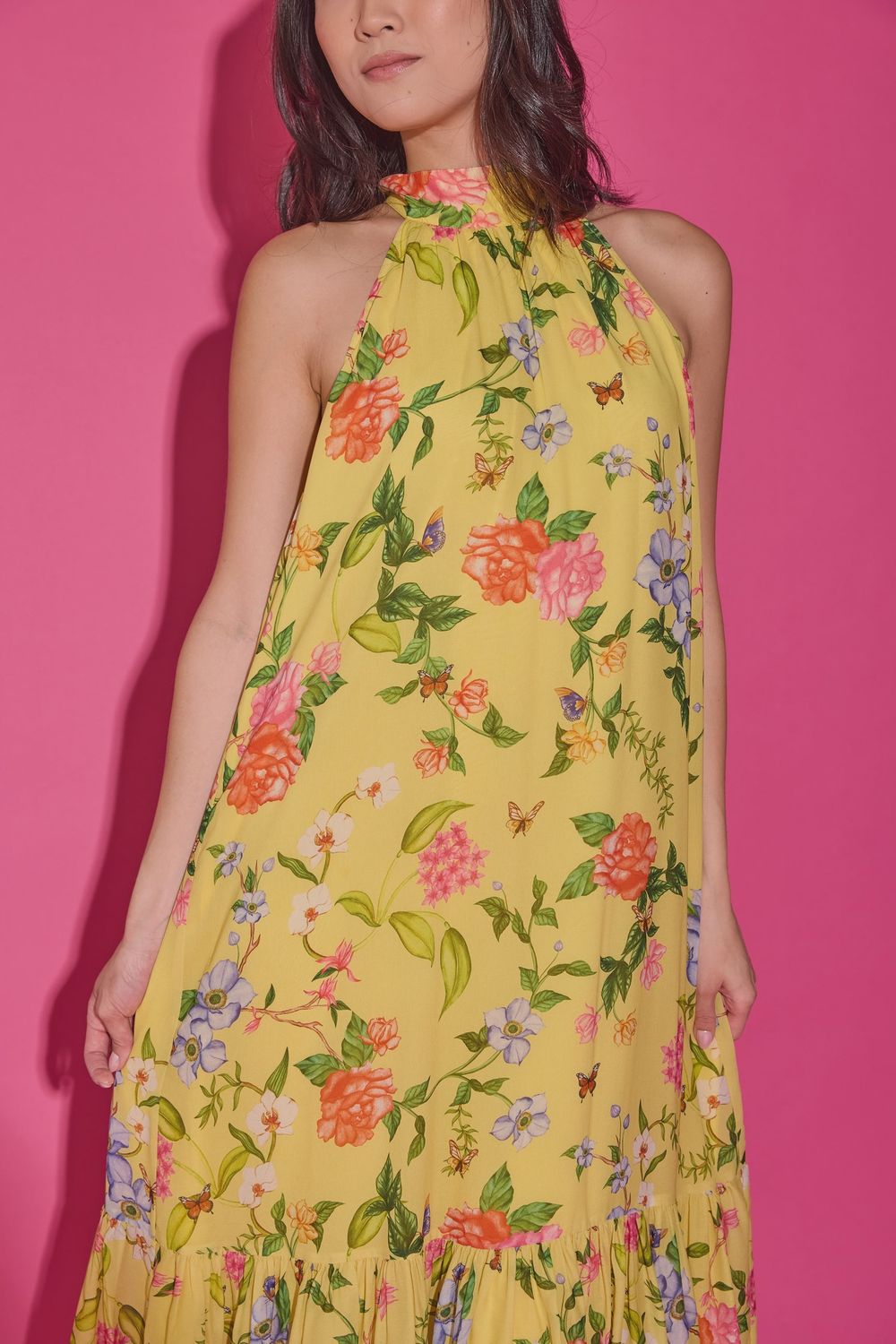 Perry Dress - Yellow Floral