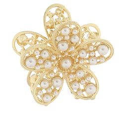 Pearl Flower Claw Clip