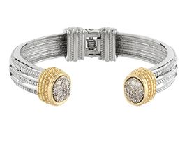 Two Tone Crystal Cuff Bracelet