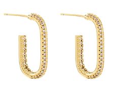 Pave Oval Hoops