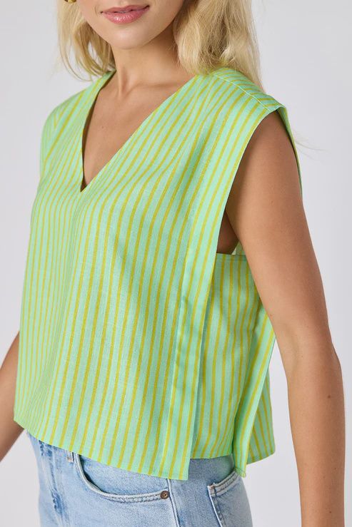 Cole Tank, COLOR: Minty Stripe, Size: XS