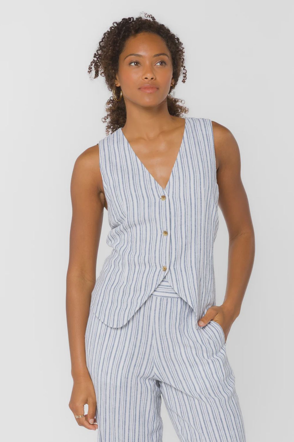 Quincy Vest, COLOR: Washed Blue Stripe, Size: XS