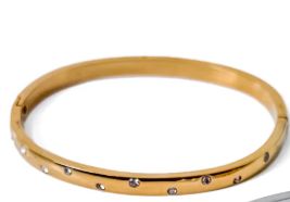 Crystal Hinged Bangle Bracelet