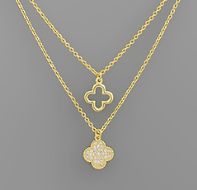 Twin Clover Charm Necklace