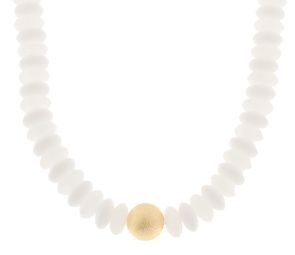 Gemstone &amp; Gold Necklace, COLOR: White