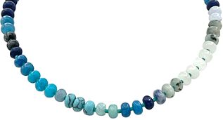 Rondelle Stone Necklace, COLOR: Blue Multi