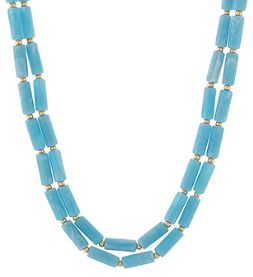 Marbled Strands Necklace, COLOR: Blue