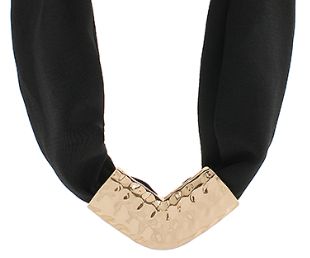 Hammered Gold Scarf Necklace