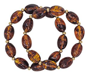 Water Resistant Stone Bracelets, COLOR: Brown