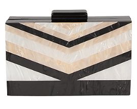 Chevron Pearlescent Clutch