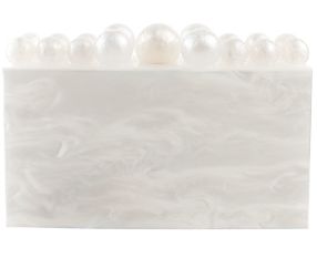 Marbled Clutch Bag, COLOR: White