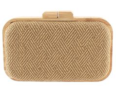 Wood &amp; Textile Clutch, COLOR: Natural